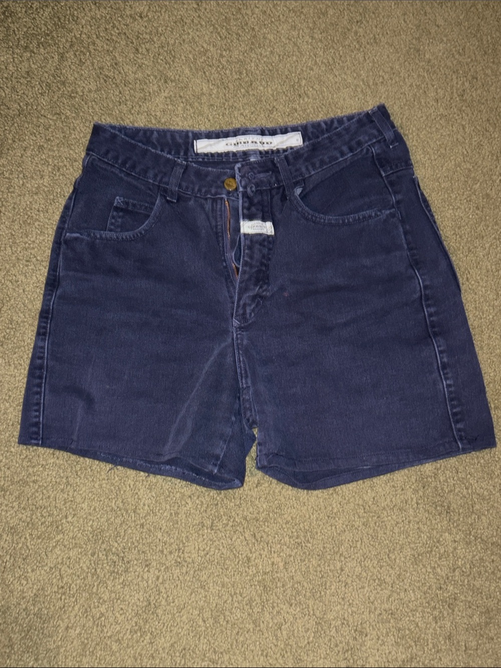Marithe Francois Girbaud Dark Navy High-Rise Denim Shorts